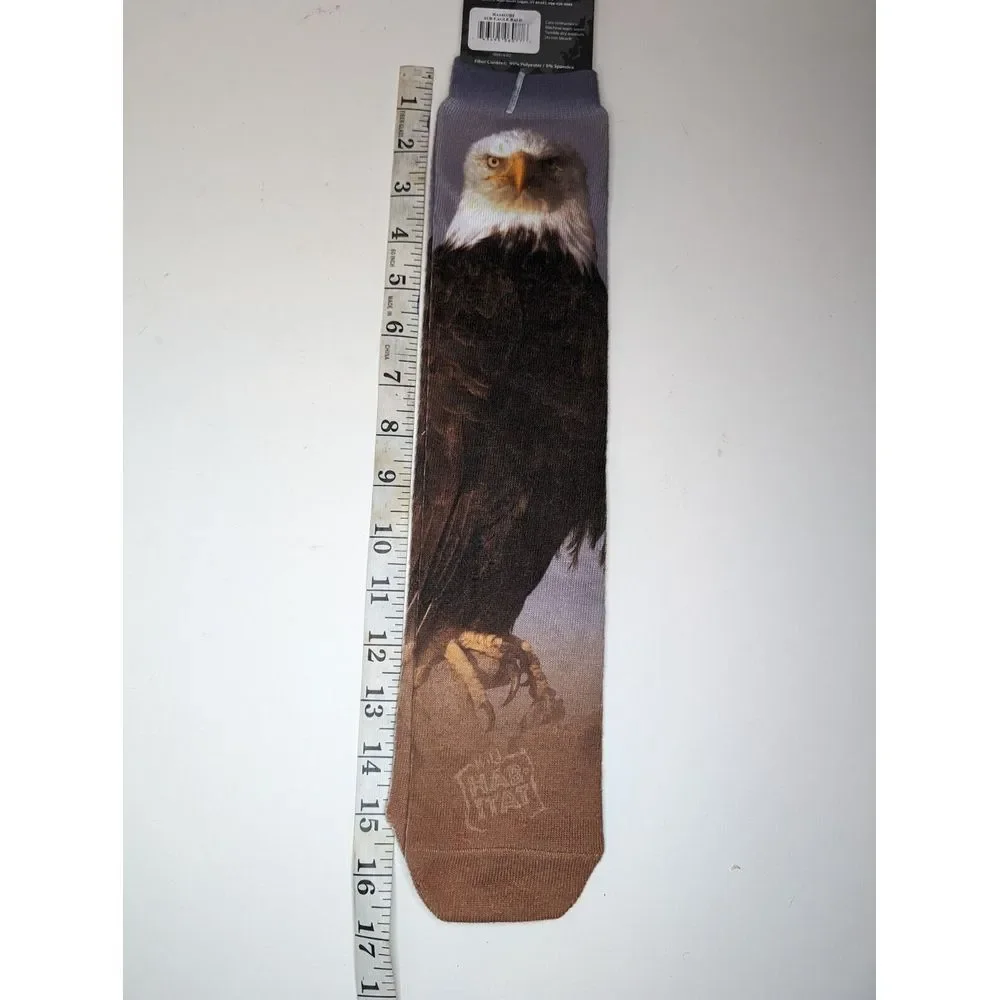 NWT Wild Habitat‎ Sublimation Socks Bald Eagle One Size